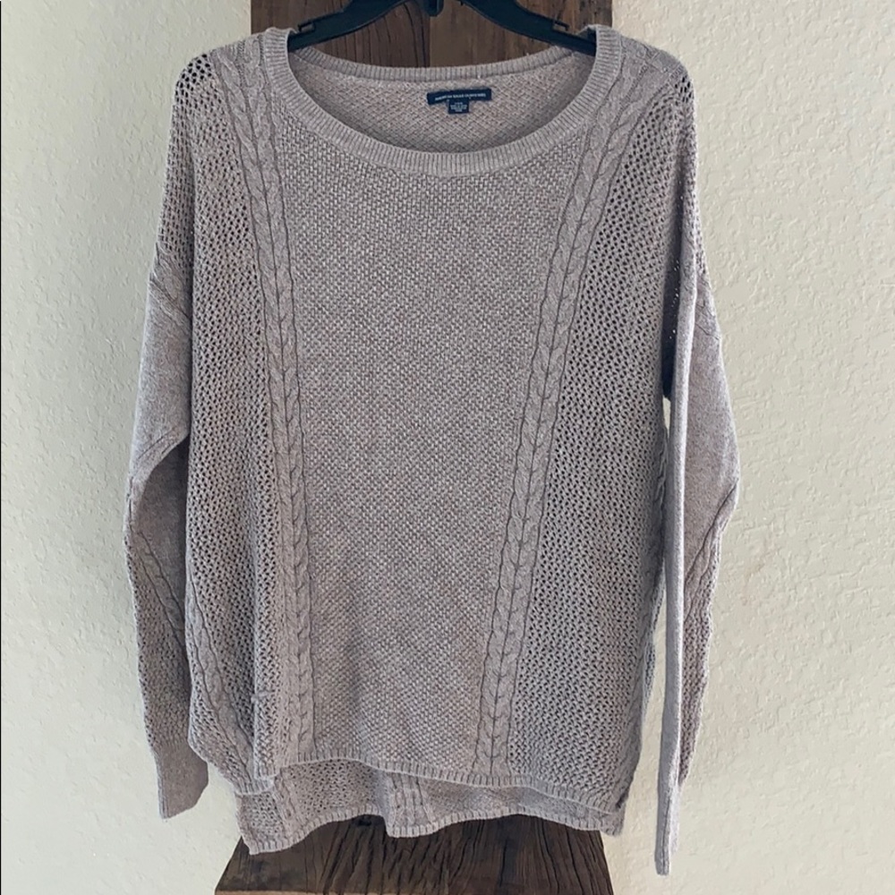 Woven styles brown sweater